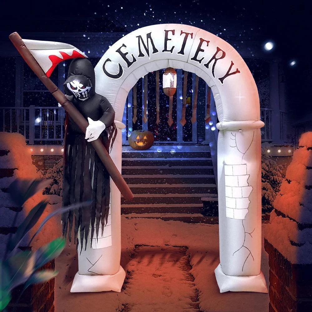 240x270cm Halloween Cemetery Arch Decoration for Home and Outdoor Use