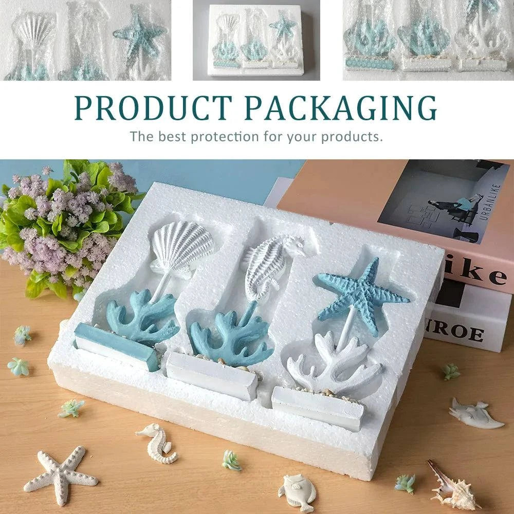 3pcs/set Marine Ornament Resin Home Decoration Accessories Seahorse St3pcs/set Marine Ornament Resin Home Decoration Accessories Seahorse Starfish Shell Figurines