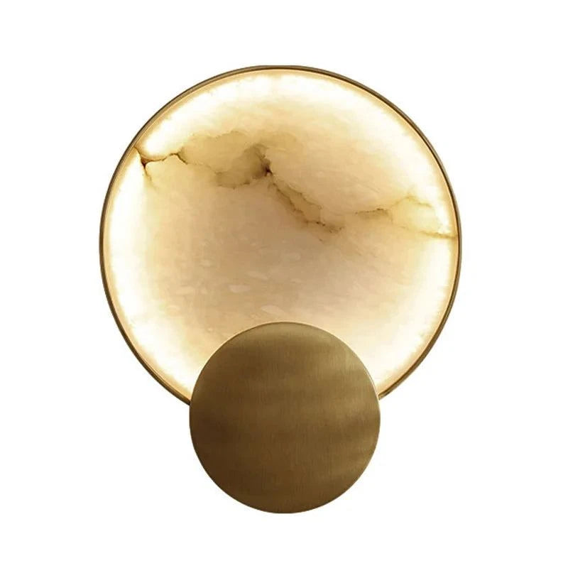 Round Marble Wall Lamp High-Grade Copper Indoor Lighting Living Room BRound Marble Wall Lamp High-Grade Copper Indoor Lighting Living Room Bedroom Study Modern Minimalist Led Decor