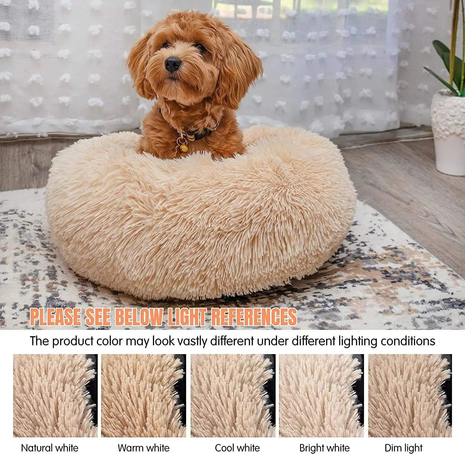 50cm/19.685in Cat/Dog Bed Warm Sleeping Cat/Dog Nest Soft Long Plush B50cm/19