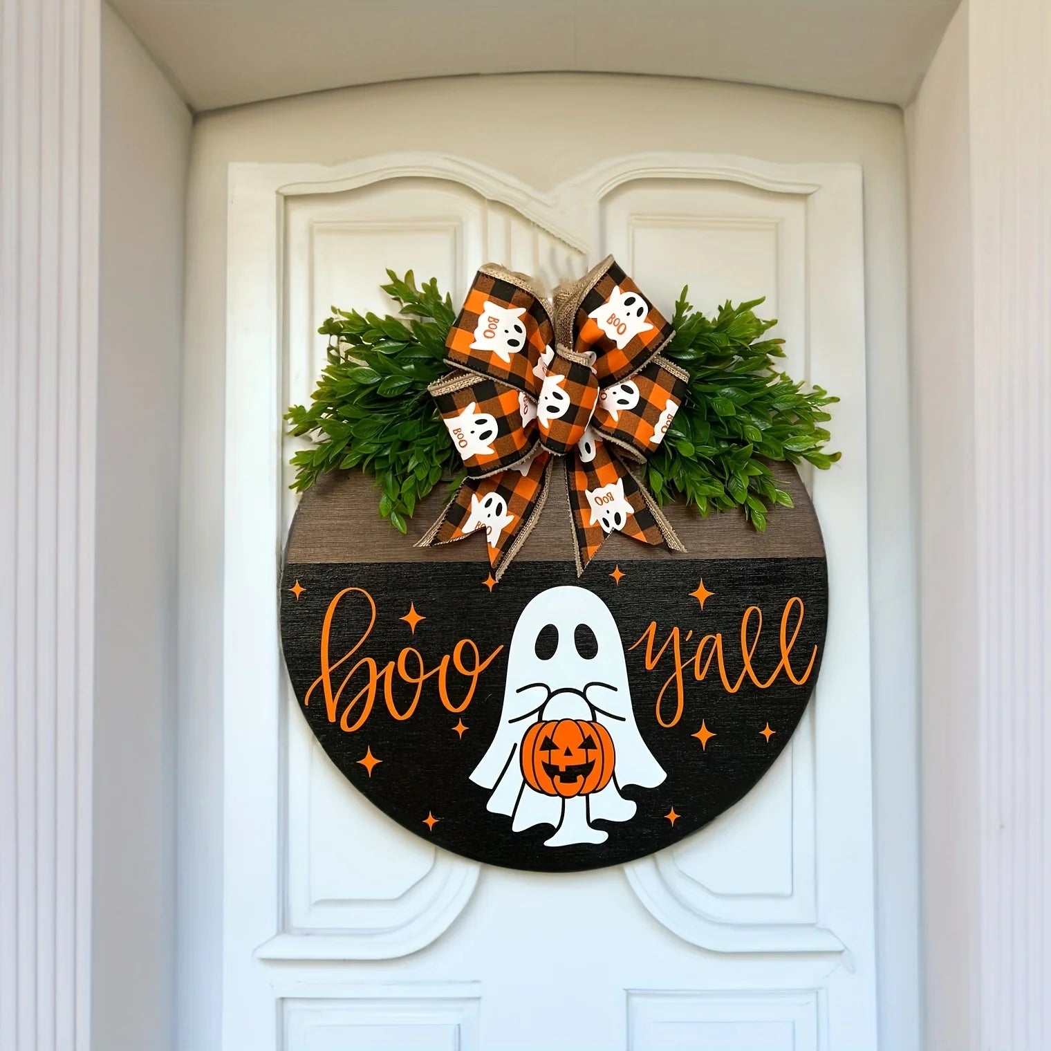 1 Halloween White Ghost Pumpkin Door Hanging Sign Festive Atmosphere D1 Halloween White Ghost Pumpkin Door Hanging Sign Festive Atmosphere Decoration Home Gifts Bar Caf É Auditorium Wall Decoration