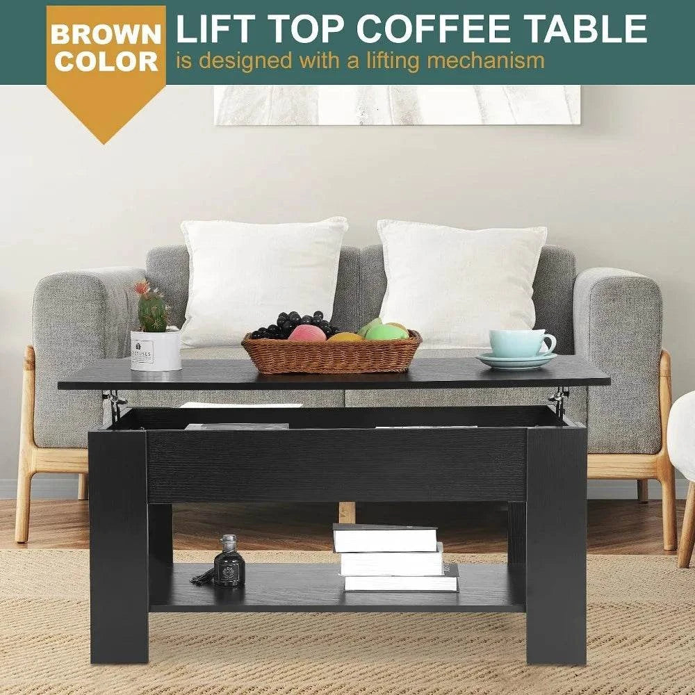 Coffee Table Lift Top Coffee Tables with Hidden Compartment and StoragStorage Shelf Wooden Lift Tabletop Dining Table