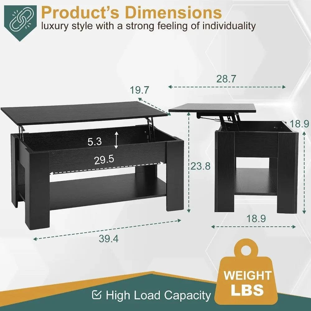 Coffee Table Lift Top Coffee Tables with Hidden Compartment and StoragStorage Shelf Wooden Lift Tabletop Dining Table