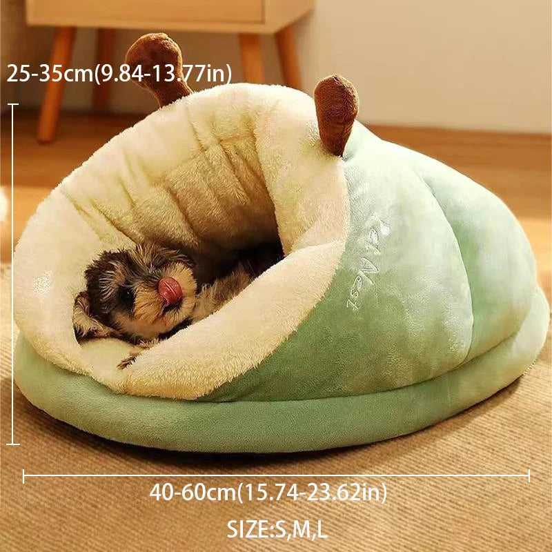 Warm Small Dog/Cat Kennel Bed Breathable Dog/Cat House Cute Slippers SWarm Small Dog/Cat Kennel Bed Breathable Dog/Cat House Cute Slippers Shaped Dog/Cat Bed Cat/Dog Sleep Bag Foldable Washable Pet House