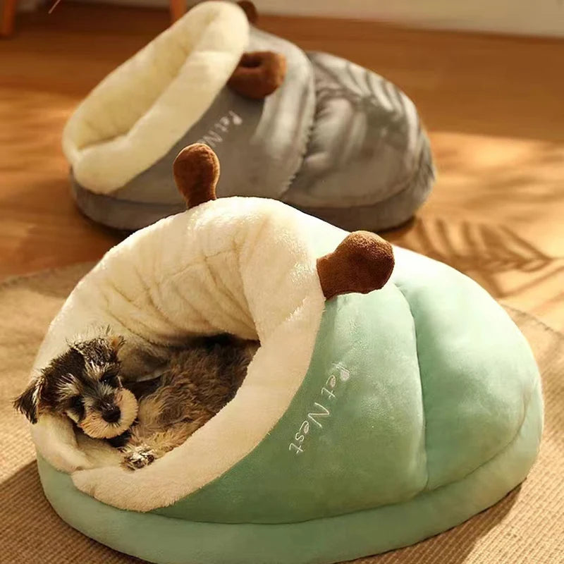 Warm Small Dog/Cat Kennel Bed Breathable Dog/Cat House Cute Slippers SWarm Small Dog/Cat Kennel Bed Breathable Dog/Cat House Cute Slippers Shaped Dog/Cat Bed Cat/Dog Sleep Bag Foldable Washable Pet House