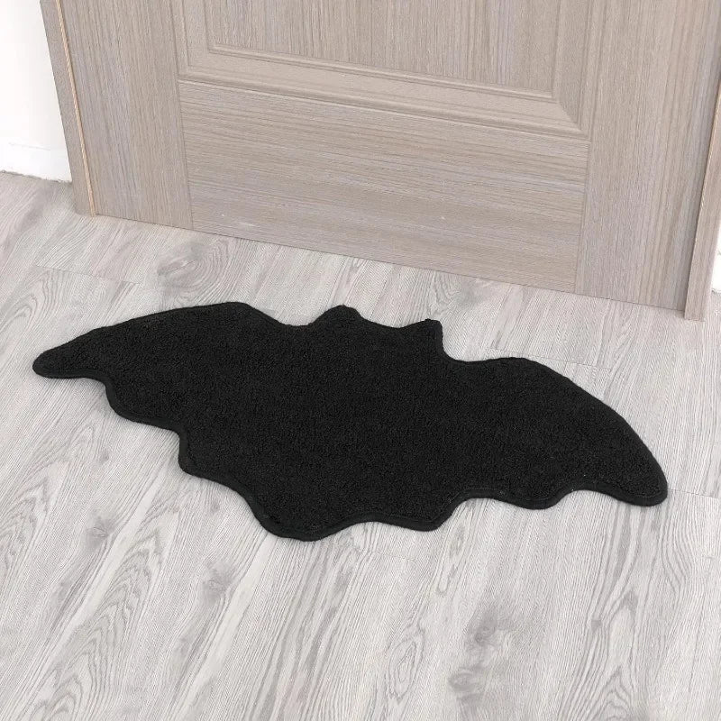 Black Spider Web Halloween Rug Bathroom Rug