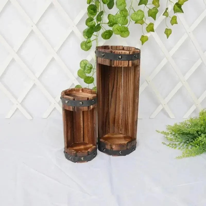 Wooden Flower Pot Outdoor Garden Decor Succulent Plant Potted Planter Wooden Flower Pot Outdoor Garden Decor Succulent Plant Potted Planter Succulents Pots Office Decor Flower Pot Planter