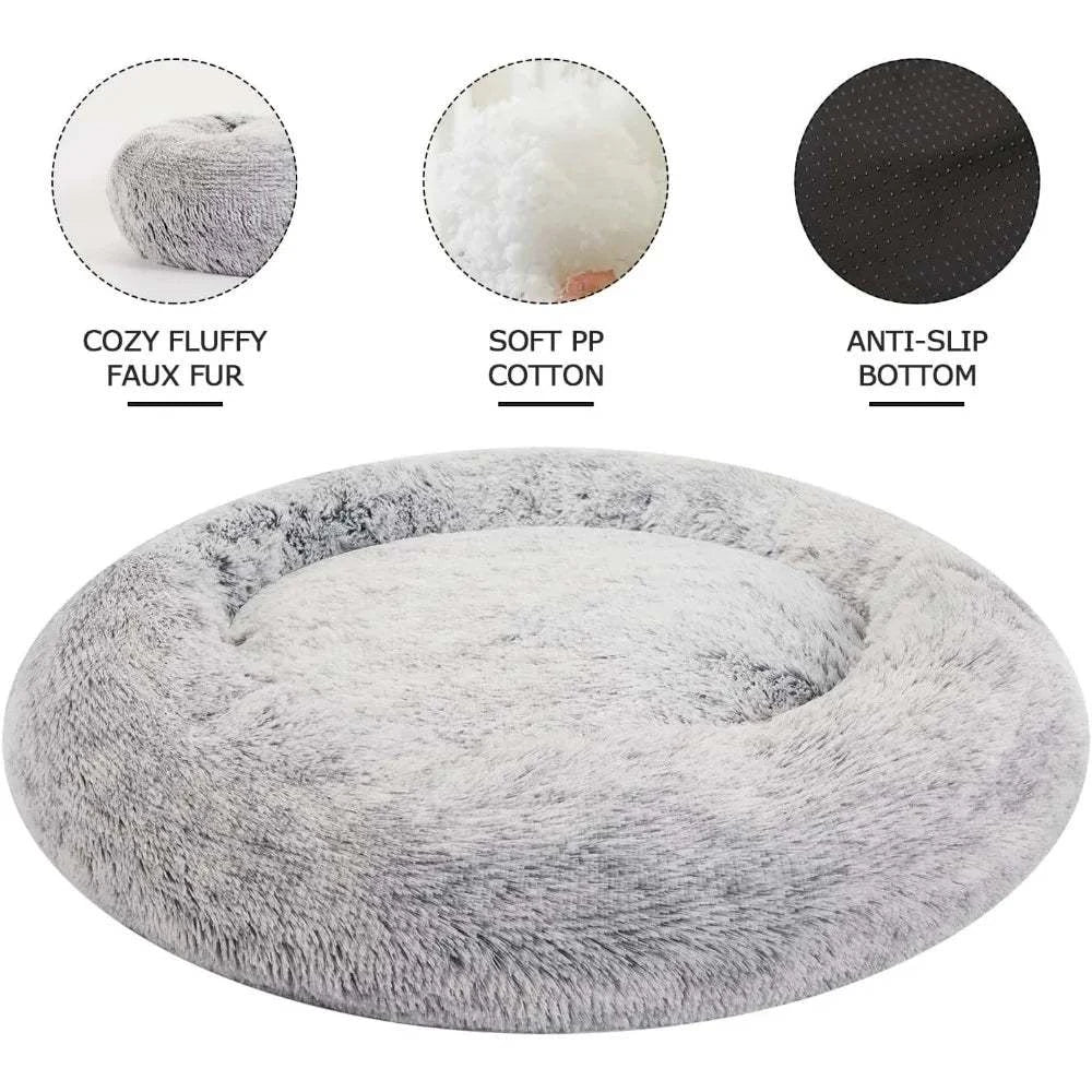 45 Inches Dog Bed, for Extra Large Dogs, Anti-Anxiety Washable Plush R45 Inches Dog Bed,