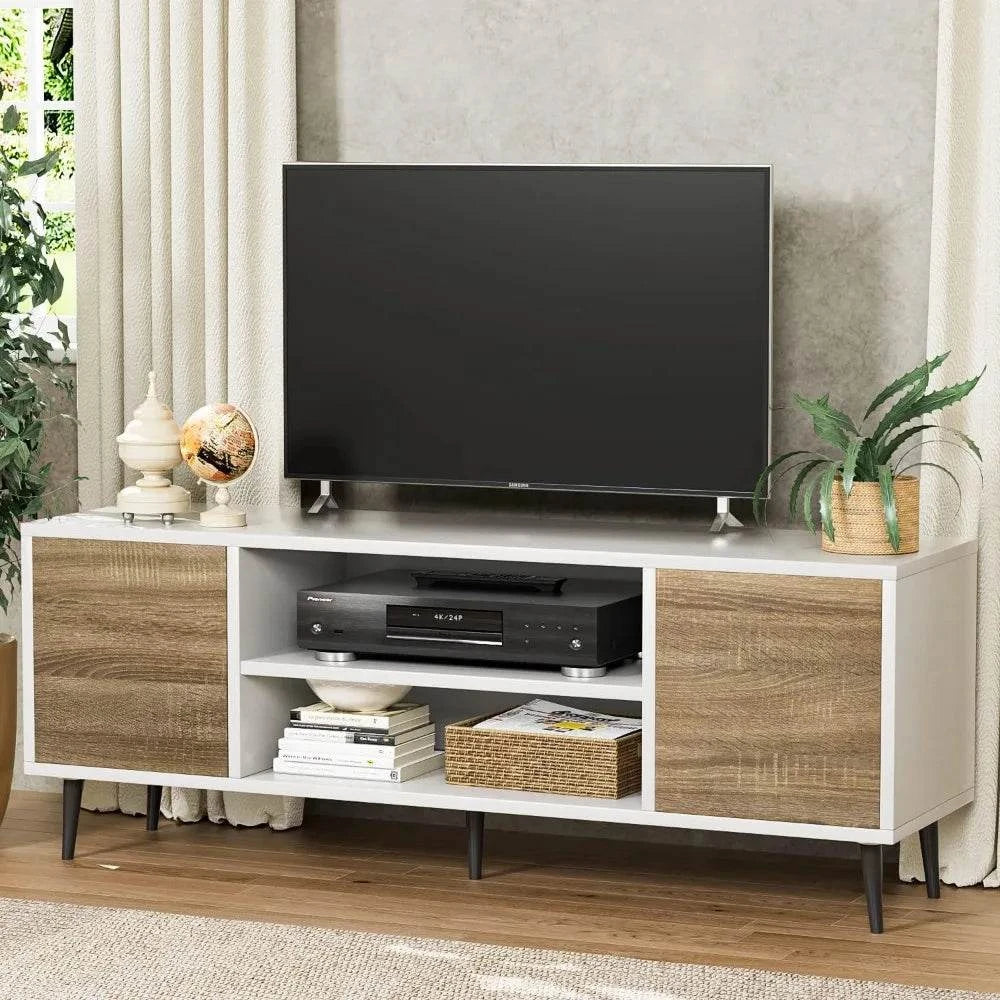 Tv Stand Living Room Furniture Entertainment Center With Two Storage CStorage Cabinets Television Stands Office Bedroom 58 Inch Ps5 Table