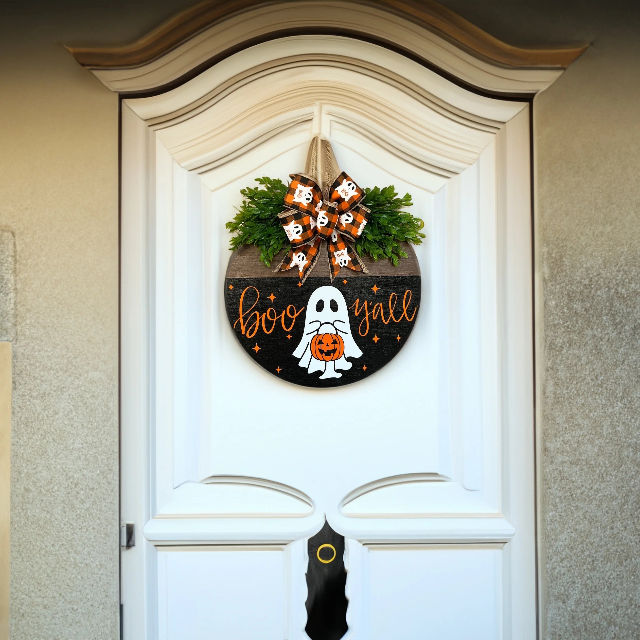 1 Halloween White Ghost Pumpkin Door Hanging Sign Festive Atmosphere D1 Halloween White Ghost Pumpkin Door Hanging Sign Festive Atmosphere Decoration Home Gifts Bar Caf É Auditorium Wall Decoration