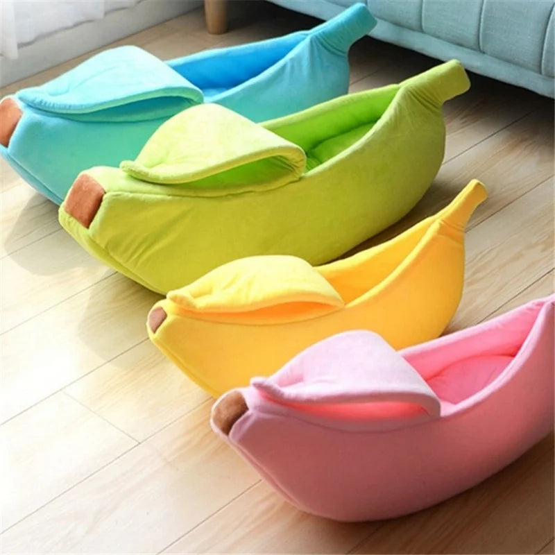 Banana Boat Shape Cat Dog Hamster Bed House Cute Cat Dog Hamster Mat